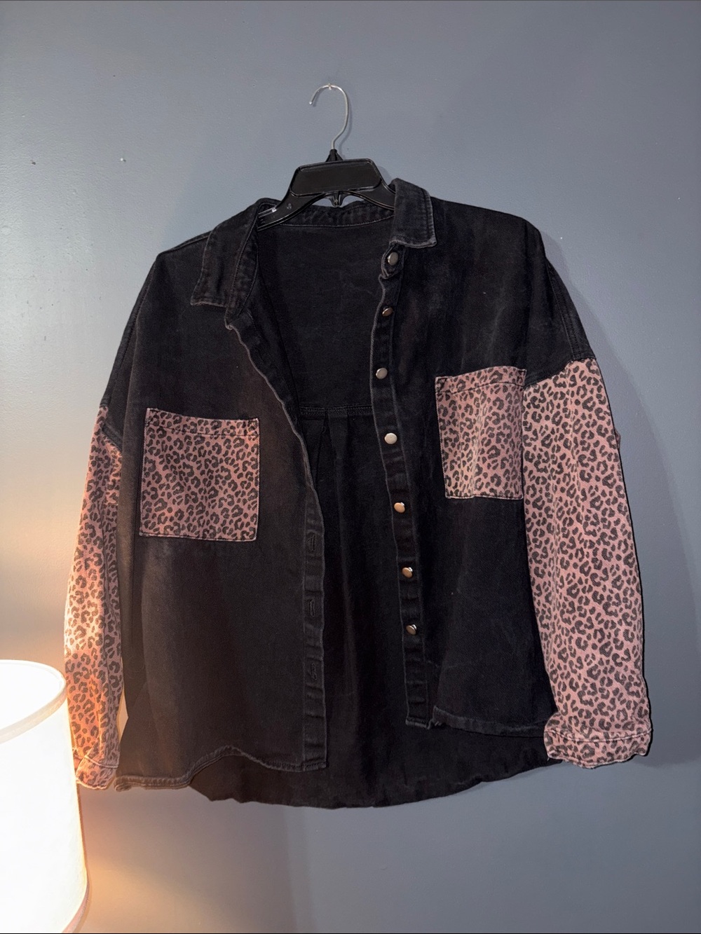 Cheetah print and black Jean jacket